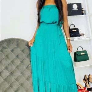 MAXI TIERED TUBE DRESS WITH ELASTICIZED WAIST